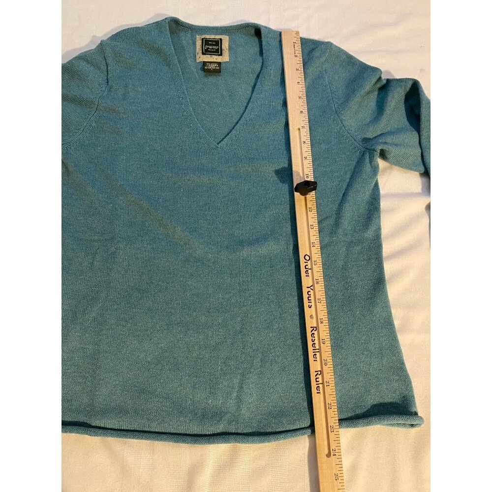 Eddie Bauer Outdoor Outfitter Sweater Women L V-Neck Long Sleeve Blue Top Casual - Picture 6 of 9